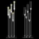 Tessco for you 2 Set 5 Arms Acrylic Candelabra Centerpieces 46.4'' Tall Clear Candle Holders Wedding Table Centerpiece Floor Candle Stand with Acrylic Shade Fit 0.8'' LED Candles for Home Party