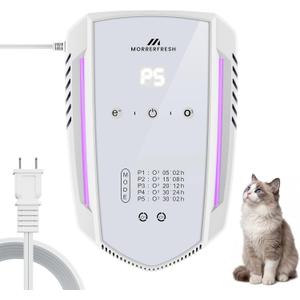 Cat Litter Deodorizer Air Purifier for Litter Box | Ozone & Ion Pet Odor Eliminator for Home with 5 Smart Modes for Strong Cat Urine Smell, Smoke, Wardrobe, Garage