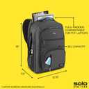 Solo New York TSA Laptop Backpack for Women & Men -Carry On Bookbag for Travel & Work, Lightweight Bag, Mesh Side Pockets, Padded Straps, Fits 17.3" Computer - Grand Travel, Grey