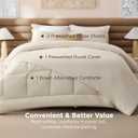 Bedsure Removable Cover with Comforter Duvet Insert California King - 4 Pieces Beige Prewashed Soft Bedding Set for All Seasons Use, Includes 1 Duvet Cover, 1 Comforter, 2 Pillow Shams