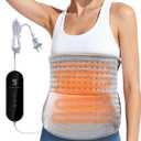 Heating Pad for Back - Electric Heating Pad for Period Cramps Shoulder Pain Relief, 9 Heat Setting and 4 Time Setting, 10.6x22.8 Heat Pad with 24''+17.72''Adjustable Belt (Grey-green)