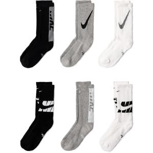 Nike Unisex Kids' Everyday Cushioned Crew Socks (6-Pack) | Boys and Girls, M