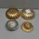 2 Pcs Metal Compote Bowl for Centerpiece Flower Holder Small Compote Vase Indoor Outdoor Flowers Fruits Plant for Christmas Wedding Home Party Decoration (Medium,Bright Gold)