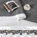 PHF Waffle Sherpa Blanket Queen Size, 90x90 Inches Luxury Plush Flannel Fleece Blanket for Winter, No Shed No Pilling, Cozy Soft & Reversible Waffle Weave Bedding for Home Decor, Grey