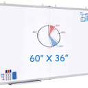 White Board Dry Erase 60 x 36，maxtek Large Magnetic Whiteboard 5' X 3' Dry Erase Board Foldable with Long Marker Tray for Wall-Mounted Aluminum Memo Board Supplies for Class Office & Home