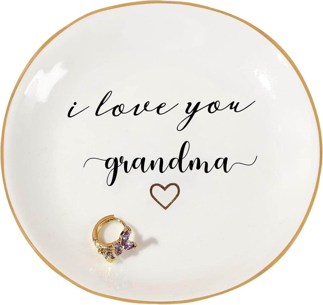 Gifts for Grandma, Grandma Gifts, Ring Dish - " Remember I love you, grandma" - Mothers Day Birthday Thanksgiving Christmas Gifts for Grandma, Grandmother, Godmother, Gigi, Mimi, and Nana Gifts