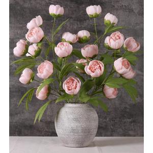 florisso 6 Pcs 27" Faux Silk Artificial Peony Flowers, Fake Peony Branches for Vase DIY Bouquet Centerpieces Wedding Shower Decorations/Flesh Pink