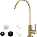 Drinking Water Faucet for Kitchen Sink, Gold Kitchen Water Filter Faucet Stainless Steel for Reverse Osmosis or Water Filtration System Beverage Non-Air Gap RO Faucet Gold Finish