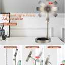 MILONT 9" Lighted Makeup Mirror,1X/10X Magnifying Vanity Mirror with Height & Brightness Adjustable,Rechargable Makeup Mirror,360Rotation Double Sided Standing Desk Mirror (Satin Nickel)