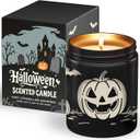 Halloween Decorations Indoor Gifts for Women, Halloween Scented Candles with Citronella, 10oz Soy Wax Candles for Home Scented, Citronella Aromatherapy Candles Outdoor and Party Decor, Pumpkin Pattern, 2 Pack