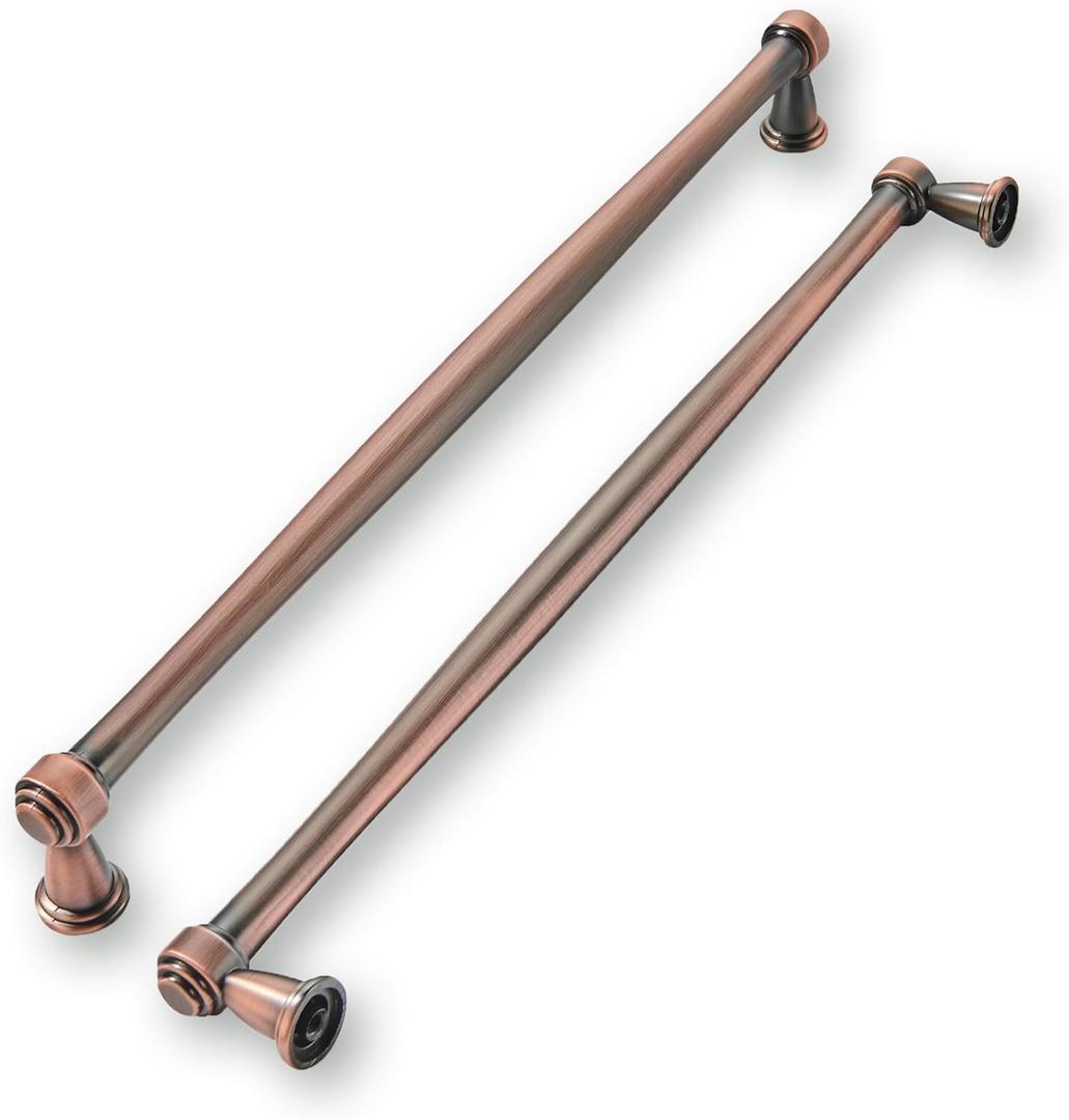khtumeware 6 Pack 10 Inch(256mm) Brushed Antique Copper Cabinet Pulls Soild Vintage Kitchen Cabinet Handles Kitchen Cabinet Hardware for Cupboard Drawer Handles Dresser Pulls