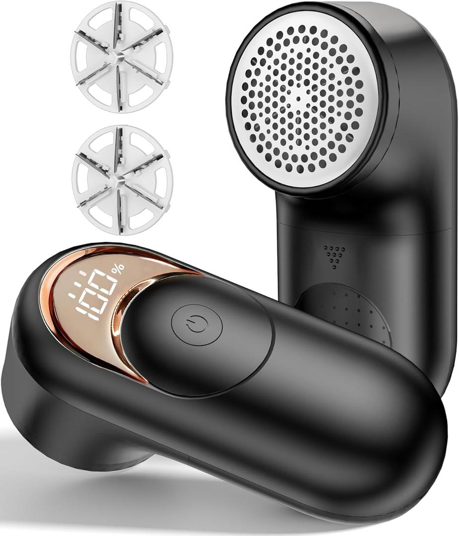 Fabric Shaver Lint Remover, Rechargeable Lint Shaver with 6-Leaf Blades, Sweater Defuzzer, Quickly Remove Fuzz Lint Balls for Clothes, Sweater, Couch, Blanket, Curtain, Wool, Cashmere