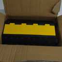 Rubber Cable Ramp Cord Cover Cable Protector Ramps Wire Hose Protective 1 Channel 22000Lbs Load Capacity Traffic Speed Bump for Asphalt Concrete Gravel Driveway, 1 Pack