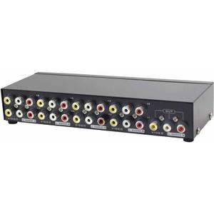 Panlong 8-Way AV Switch RCA Switcher 8 in 1 Out Composite Video L/R Audio Selector Box for DVD STB Game Consoles