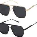 kimorn Polarized Sunglasses Womens Men Retro Oversized Square Vintage Shades Classic Large Metal Sun Glasses K1221