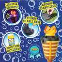 Tiki Torch Bubbler - Summer Pool Party Bubble Machine with Lights and Music, Bubble Blower and Wand, Rechargeable Outdoor Toy for Kids Teens Birthday Party, 4 Feet Tall, Includes 4oz Bubble Solution