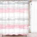 KOMLLEX Abstract Grey Pink Shower Curtain for Women Bathroom Decor 60Wx72H Modern Striped Aesthetic Minimalist Geometric Simple Neutral Watercolor Painting Fabric Waterproof Polyester 12 Pack Hooks