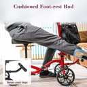 Lightweight Knee Scooter Crutch Alternative, Foldable & Adjustable Knee Scooter for Adults for Foot Surgery, Steerable Knee Walker with Detachable Storage Basket, Includes DIY Stickers-Hot Red
