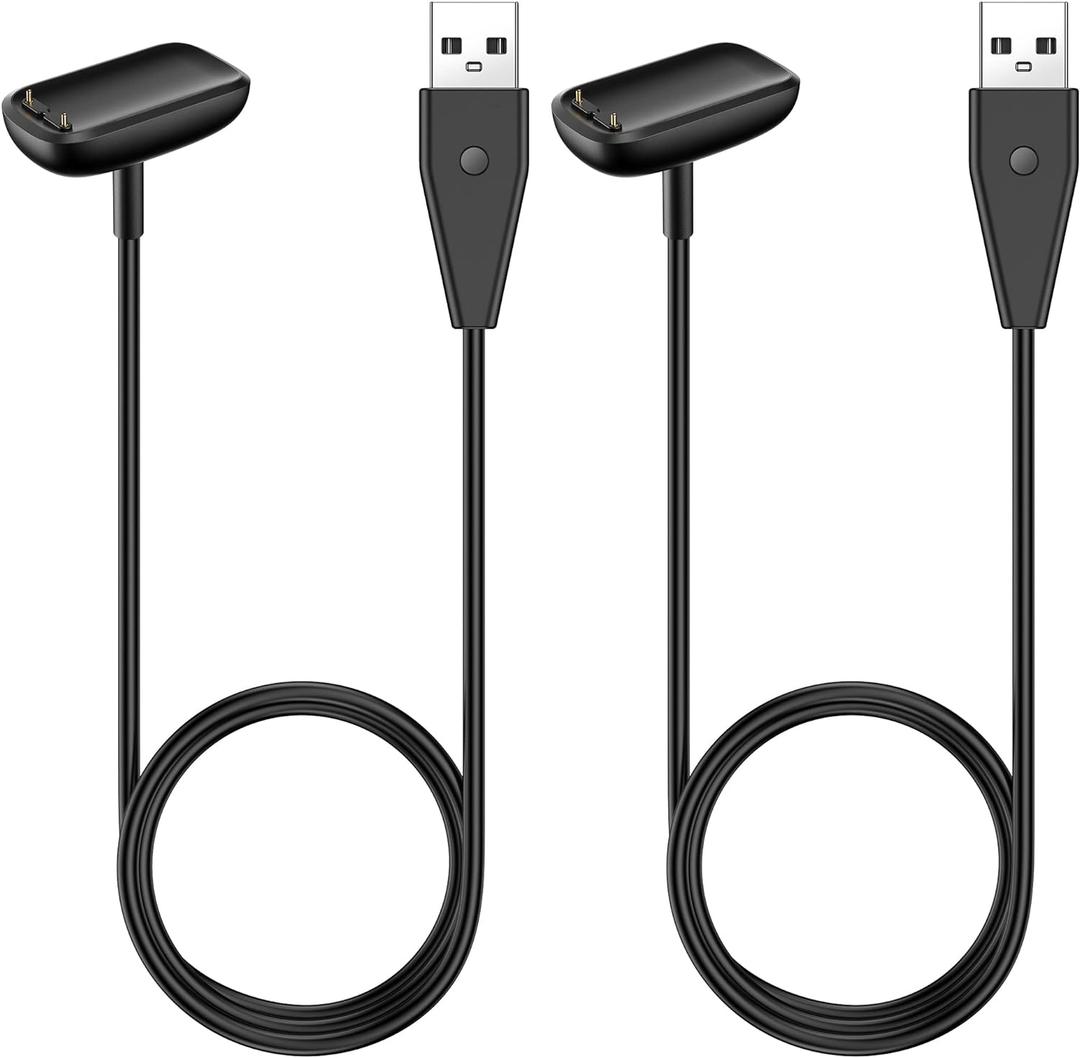 Charger Cord Replacement for Fitbit Charge 5/Charge 6/Luxe Smartwatch, Reset Button Cable (3.3Ft/2 Pack)