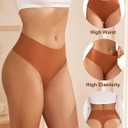 oshkang Thongs for Womens High Waisted Seamless for Women Underwear Sexy Breathable Panties 6 Pack, L
