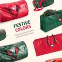2 x ZOBER Upright Christmas Tree Storage Bag With Drawstring Hem- Fits 7.5 Ft Trees - Plastic, Waterproof Christmas Tree Bag For Storage Box For Xmas - Strong, Durable Handles - Red