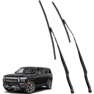 Complete Windshield Wiper Arm Kit with Wiper Blades, Fit for Rivian R1S 2022 2023 2024, Windshield Wiper Arm Replacement (Front Left & Right)