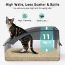 AIPERRO Stainless Steel Litter Box | XL Enclosed Cat Litter Boxs with Lid for Big Cats | High Sided, Anti-Urine Leakage | Non-Stick Bottom & Includes Scoop