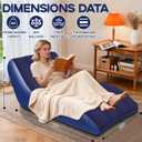 RovPool Inflatable Chair for Adults,Inflatables Chairs with Flocked Surface, Inflatable Lounge Chair with Backrest, Comfort Ergonomic Inflatable Couch,Inflatable Couch for Camping, Blue