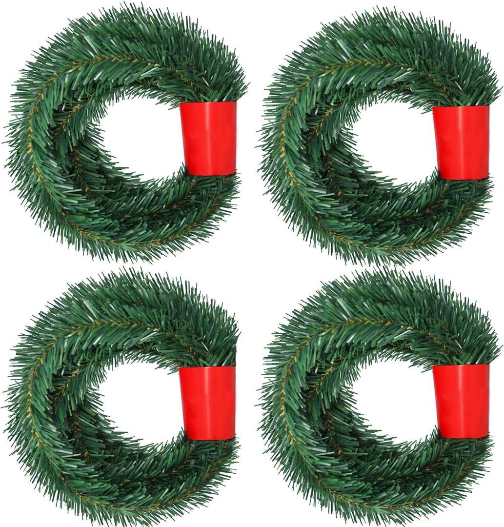 DearHouse 80Feet Christmas Garland, 4 Strands Artificial Pine Garland Soft Greenery Garland for Holiday Wedding Party,Stairs,Fireplaces Decoration, Outdoor/Indoor Use (80ft)