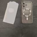 Misscase for iPhone 17 Case 6.3 inch,Magnetic Glitter Bling Shockproof Plated Soft TPU Phone Cover Compatible with MagSafe,Built-in Camera Lens Protector,with Privacy Screen Protector*1 Silver