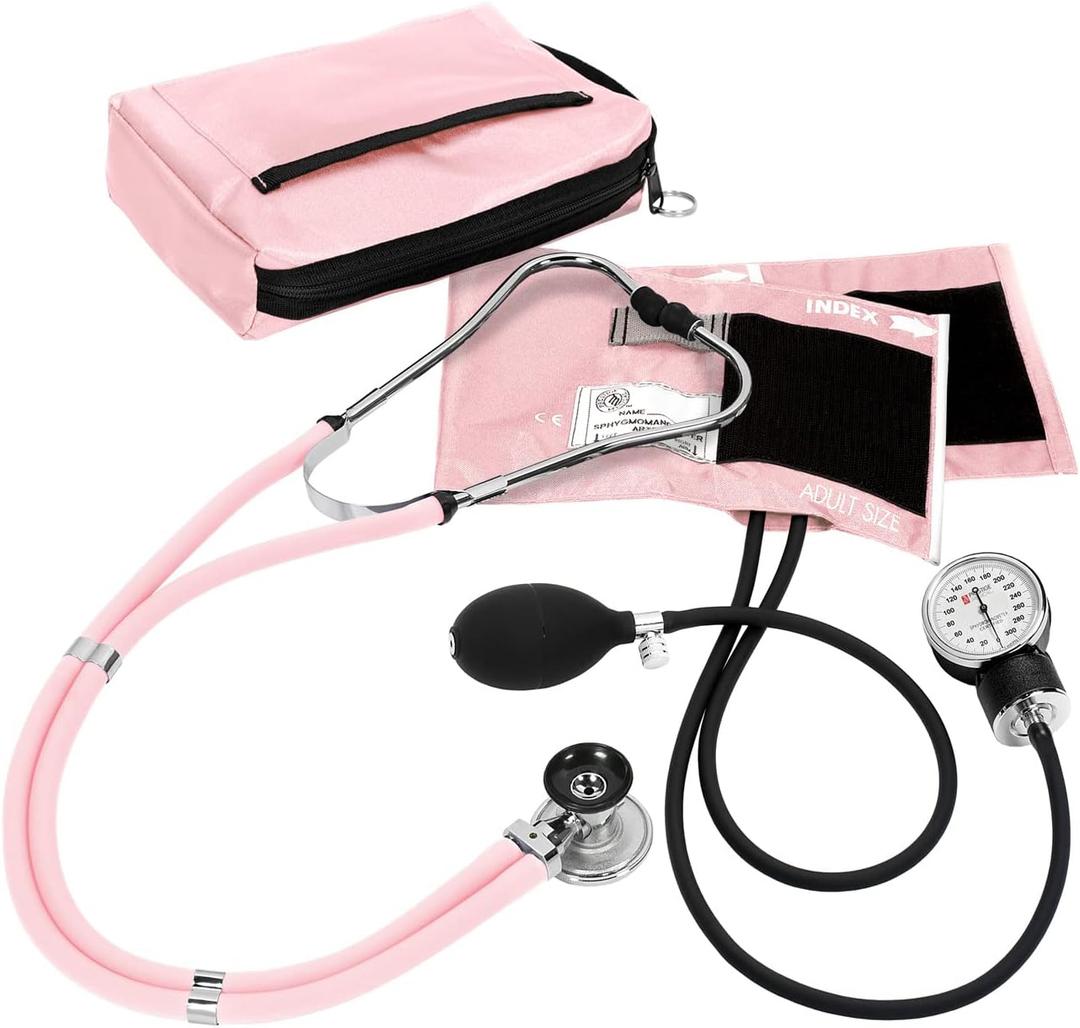 Prestige Medical Aneroid Sphygmomanometer/Sprague-Rappaport Kit, Pastel Pink