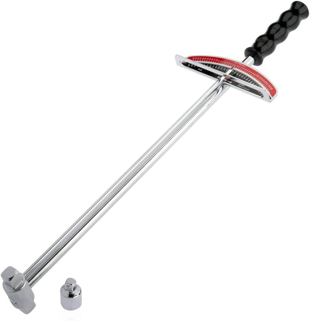Tooluxe 03703L Dual Drive Beam Style Torque Wrench | 3/8 & Drives | 17 Length | 0-150 Ft-Lbs | SAE | Premium Steel Alloy