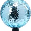 VCUTEKA Gazing Ball, Glass Mirror Polished Hollow Ball Reflective Garden Sphere, Gazing Globe for Home Garden Lawn Outdoor Ornament Yard Decorative 10-Inch (Lake Blue)
