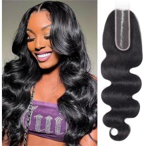 Brazilian 2x6 Human Hair Lace Closure HD Transparent 2x6 Body Wave Lace Closure Middle part Human Hair Kim K Closure With Baby Hair (16 inch)