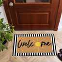 Tinideya 2 Pcs Door Mat Welcome Non Slip Coir Mats Floor Layering Doormats Seasonal for Front Porch Entryway Decor(Golden Sun) 23.6 x 35.4 Inches