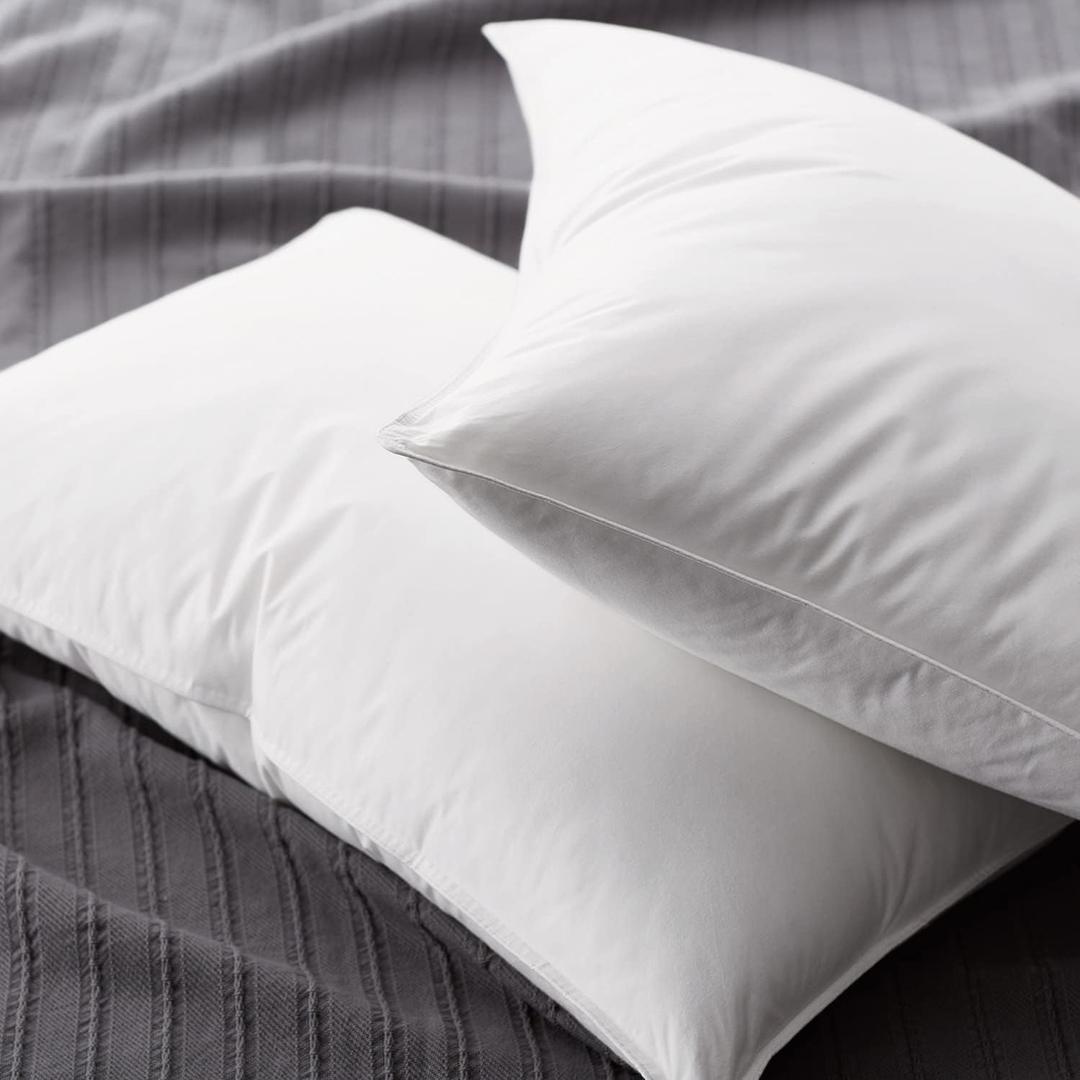 Hotel Gel Fiber Pillow 100% Direct | Set of 2 Queen w/ Staycation Pillow Protectors | Soft, Cooling Gel Fiber Pillows | Used in Many Hotels & Resorts | Perfect for Back, Side, Sleepers, 2 Count