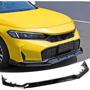 STSEV01 Front Bumper Lip Splitter Spoiler Fit for Honda Civic Hatchback/Sedan/LX/Sport/Si/Hybrid/Touring 2025 2026, 3pcs Air Dam Chin Body Kit Underbody Lip Accessories (Gloss Black)