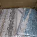 Abstract Living Room Rug 10x14 - Modern Washable Soft Thin Area Rug for Living Room Bedroom Under Dining Table - Neutral Indoor Floor Rug Carpets for Home Office Playroom Nursery - Blue Gold