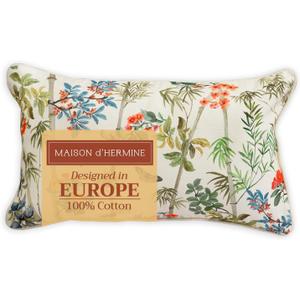 Maison d' Hermine Decorative Pillow Covers 12x20 Inch Rectangle 100% Cotton Throw Pillow Covers with Invisible Zipper for Living Room Couch, Chair, Sofas, Bedroom, Home (Canne - Light Beige)