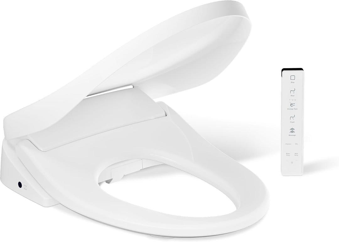KOHLER PureWash E835 Elongated Electric Bidet Toilet Seat w Remote, White