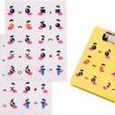 10 Sheet Colorful Cartoon Face Expression Stickers Assorted Funny Eyes Mouth Designs for Water Bottles Suitcases Notebooks DIY Crafts Party Supplies Decorations