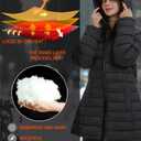 Graphene Heated Jacket for Women, Long Heated Coats for Women with Battery Pack 8 Heating Zones Detachable Hood (Small)