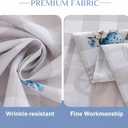 Joyfol Day Buffalo Plaid Easter Tablecloth, Bunny Waterproof Rectangle Table Cloth, Blue Flowers Washable Table Cover for Spring Dining Party Decor (84 X 60 Inch), Grey Checkered