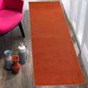 Washable Custom Size Runner Rug Solid Color Beige, 2 Feet, No Size Found