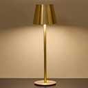 Cordless Table Lamp, Portable Battery Operated Lamp with 3 Color Temps and Stepless Dimming, Rechargeable Table Lamp for Dinner, Desk, Cafe, Outdoor (Brushed Gold) (1 Pack)