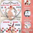 Heart's Sign 2-in-1 Christmas Pregnancy Ornament 2025 | Bumps First Christmas Ornament 2025 | Mom to Be Gifts | Expecting Mom Gifts for Xmas (Deer)