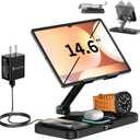 Magnetic 6 in 1 Wireless Charging Station for Samsung Clock,Foldable Stand Charger Dock for Galaxy S25/S24/S23/Note 20/Fold7/Flip7/Galaxy Watch 8/7/6/5 Pro/Ultra/Galaxy Buds/iPad/Tablet Holder (Black)