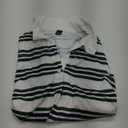 Verdusa Women's Colorblock Button Striped Collared Shirts Preppy Drop Shoulder Going Out Tops (Large, White Multi)