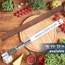 Dmore magnetic knife holder for wall—with 2 hooks, No Drilling 20 Inch walnut knife magnetic strip, Powerful knife magnet rack, include Adhesive Tape and screws for Knives, Utensils, and Tools
