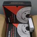 Anpulsero Rear Automotive Replacement Brake Kit, Brake Rotors Brake Pads Compatible with 2010-2023 Toyota 4Runner, 2010-2014 Toyota FJ Cruiser, 2010-2023 Lexus GX460|Geomet Coated|312mm(12.3in)